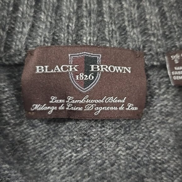 Black Brown 1826 Men's Grey Lambswool Blend 1/4 Zip Pullover Sweater Size Small - Picture 10 of 14